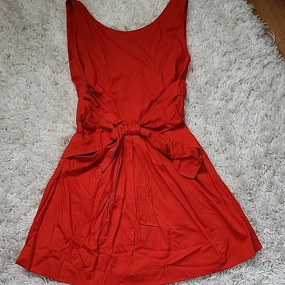 Kate Spade Vibrant Red Midi Dress with Bow Detail Dr3 - Picture 2 of 4